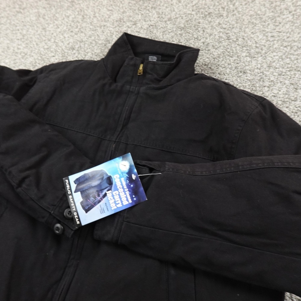 NEW Rothco Jacket Mens M Black Concealed‎ Carry Canvas Tactical Bomber Work Coat